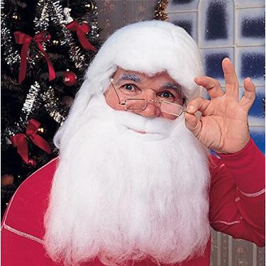 Imagem de Rubie's Herculon Conjunto de barba e peruca de Papai Noel, Branco, tamanho nico