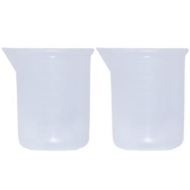 Imagem de Shapenty Copos medidores de silicone Copos de mistura antiaderentes com escala precisa para resina epóxi joias molde de fundição fabricação de cera artesanato detergente líquido para roupas (2, 100 ml