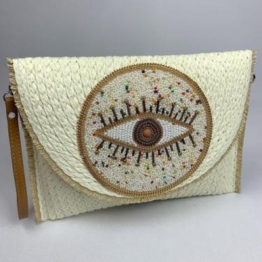 Imagem de Bolsa feminina de Palha Carteira de Mão Praia Festa Casamento Carteira