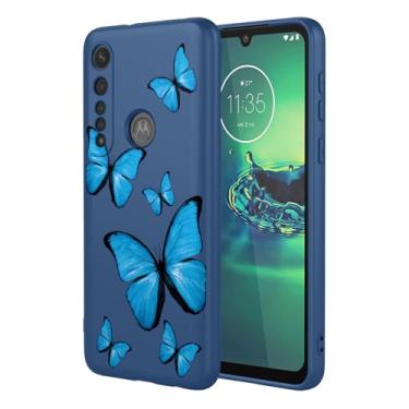 Imagem de KOARWVC Capa de celular para Moto G8 Plus, Motorola One Vision Plus XT2019-2 capa fofa com estampa de borboleta, fina, protetora, macia, amortecedora, capa de telefone para Motorola G8 Plus, borboleta