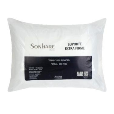 Imagem de Travesseiro Suporte Extra Firme Percal 180 Fios Sonhare Prata Sultan