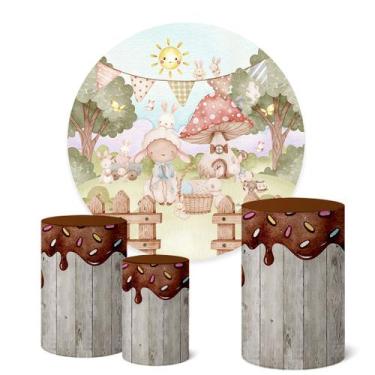 Imagem de Trio Capas Cilindro + Painel Sublimado 1,50m Páscoa - Fadrix, K1PSC040