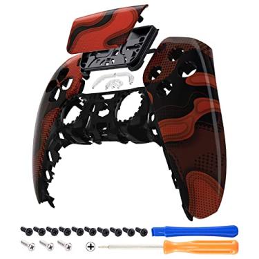 Imagem de eXtremeRate Touchpad de camuflagem vermelho e preto, capa frontal superior compatível com controle ps5 BDM-010 020 030 040 050, capa de substituição para touchpad personalizada compatível com controle
