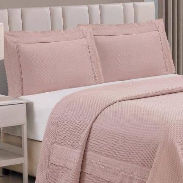 Imagem de Cobre Leito King Majestic Bordado Inglês Micropercal 300 Fios Toque de