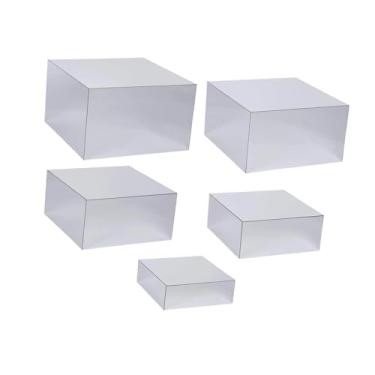 Imagem de IEUDNS 5 peças de acrílico com suporte de exibição, caixa de cubo, pulseiras, anéis, joias, prateleira para coleções, buffet, tornozeleiras, catering