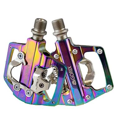 Imagem de GORIX Pedal de pedais de bicicleta um lado conjunto de grampo de pedal de ligação plana MTB Road Mountain Bicycle Oil Slick(GX-PZ103)