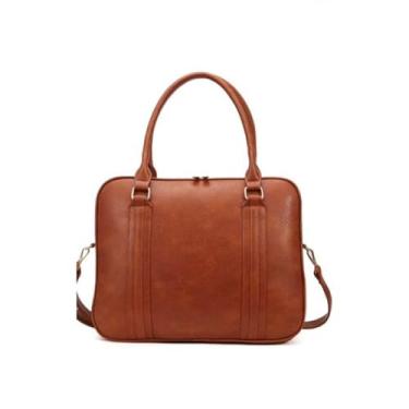 Imagem de Pasta Executiva Notebook Maleta Bolsa Transversal Alta Quaridade Reforçada (Caramelo)