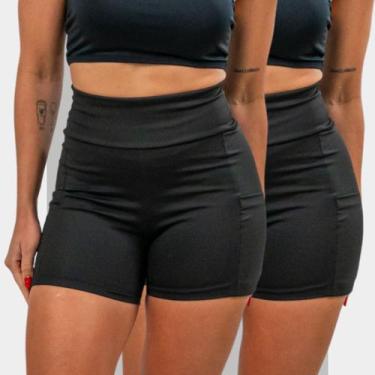 Imagem de KIT2 Bermuda Feminina Legging pra Atletismo Corrida Academia com Dois 