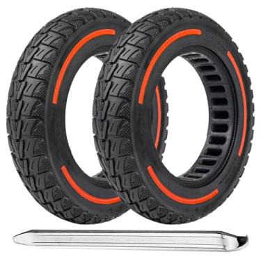 Imagem de Pneus sólidos de 25 cm x 5,5 cm para scooter elétrica, roda de substituição 50/75-6.1, pneu de borracha 10X2,125 para Gotrax G4/XR/VR& Turboant X7 MAX/Pro/M10& F25& Xiaomi M365/Pro/Pro 2/1S-Vermelho
