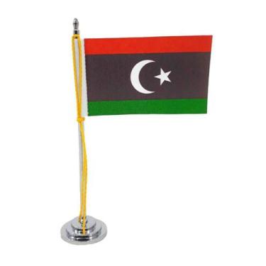 Imagem de Mini Bandeira De Mesa Da Líbia 15 Cm Poliéster - Sp Bandeiras