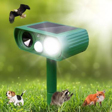 Imagem de Repelente solar ultrassônico de animais, repelente de gatos 2025 ao ar livre, repelente de cervos à prova d'água para guaxinim, cachorro, raposa, veado, gambá, esquilo, coelho com LED piscando e