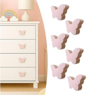 Imagem de 12 Puxadores Borboleta Infantil Porta Gaveta Cômoda Móveis - Hanger De