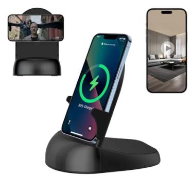 Imagem de Carregador de telefone sem fio FHD 1080p Dome Camera WiFi, câmera de segurança interna com movimento ativado, (lente giratória) Ângulo de visão de 250° para segurança doméstica (2,4/5G)