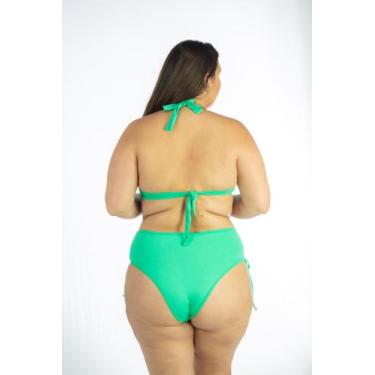 Imagem de Biquíni Plus Size Cós Médio com Trançado Lateral e Bojo em V - 7 MODA 