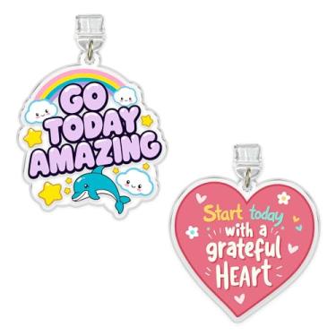 Imagem de Conjunto de 2 peças Go Today Amazing, Start Today With A Grateful Heart Kindle, berloque de plugue de poeira de 3,8 cm positivo, inspirador, relâmpago motivacional/acessórios de material acrílico tipo