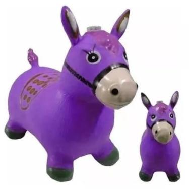 Imagem de Cavalinho Pula Pula, Upa Upa Grande, Com Musica e Luzes de Borracha Resistente (Roxo)