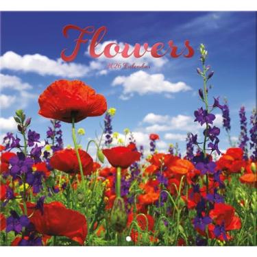 Imagem de Calendário de parede tamanho completo Flowers 2026 para planejamento, agendamento e organização