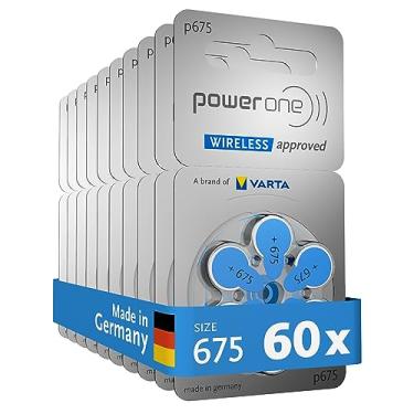 Imagem de Bateria para aparelho auditivo PowerOne Powerone tamanho 675 sem mercúrio fabricada na Alemanha Pacote genuíno 60