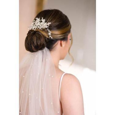 Imagem de Véu de Noiva Pérola Delicado Noiva Longo com Pente Vp14 - Milly - O Sh