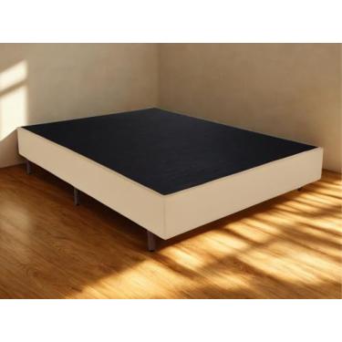 Imagem de Box Casal 1,38x1,88x0,28m Norraum Veludinho Bege