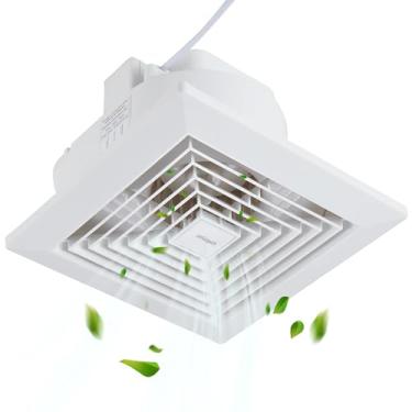Imagem de yanliangvich Exaustor de banheiro, ventilador de montagem de teto de 20 cm, ventilador ultra-silencioso de 110 CFM 1.0, ventilador de exaustão quadrado, suporte de teto 110V