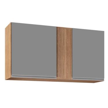 Imagem de Armário Aéreo 02s Agata Castanho Cinza 100cm