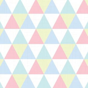 Imagem de Papel de Parede Triângulos Coloridos 2,70x0,57m - Quartinhos