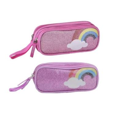 Imagem de Estojo Duplo Arco Íris Glitter Clio CG2111, Lavanda
