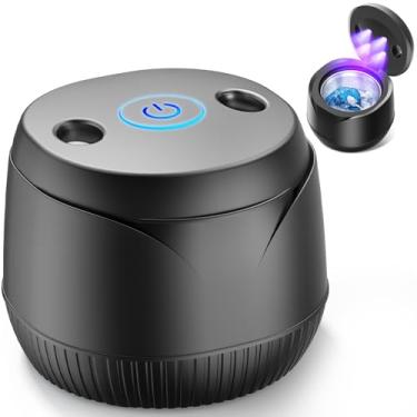 Imagem de Kaitse Limpador de retentor ultrassônico para dentaduras: limpeza dental ultra-sônica - limpador de protetor bucal para alinhador 24W 220ML (azul branco)