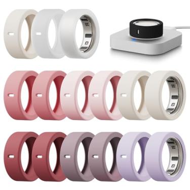 Imagem de Hexasider Pacote com 15 capas compatíveis com Oura Ring Gen 4/Gen 3 Horizon/Gen 3 Heritage, capa de silicone antiarranhões para Oura Ring Protector para mulheres e homens, academia, suporta