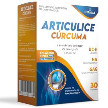 Imagem de Articulice Curcuma, Colágeno Tipo II 40mg, Suplemento com Ácido Hialurônico e GAG, 30 Comprimidos
