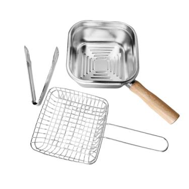 Imagem de Generic Mini Fritadeira com Alça Fácil de Pegar, Multifuncional, aço Inoxidável, Leve para Fritar, Vegetais, Batatas Fritas e Ensopados