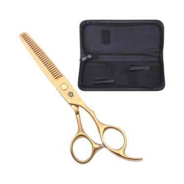 Imagem de Tesoura De Cabelo Profissional Gold 5.5 Polegadas Com Tesoura De Desba
