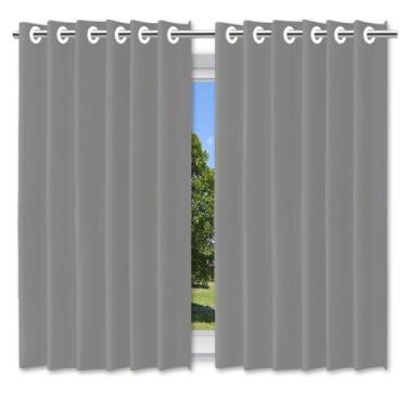 Imagem de Cortina Blackout com Forro 2 em 1 Voil Cinza com ilhos - 280x180cm