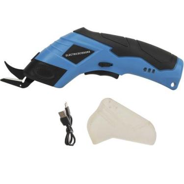 Imagem de Tesoura Eletrica Portatil Sem Fio Corta Papel Tecido Pano Papelao Cost