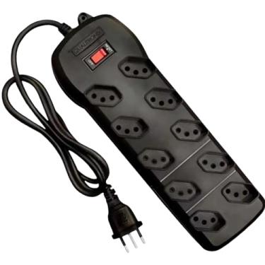 Imagem de Extensão Filtro de Linha 10 Tomadas com Circuit Breaker Qualitronix – Bivolt 1270VA/2200VA, Cabo 1,20m, Proteção Contra Sobrecarga, Curto e Picos de Tensão