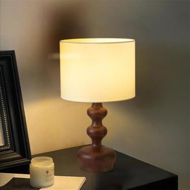 Imagem de Lâmpada De Mesa LED Criativa Retro Contemporânea De Madeira Sólida Adequada Para Sala De Estar, Estúdio, Villa, Iluminação De Decoração De Quarto De Hotel (Estilo 18)