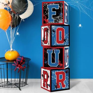 Imagem de Caixas de balões de decoração Feifeiya Spider 4º aniversário x4
