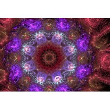 Imagem de Quadro Decorativo com Estampa Abstrac Fratal 30 x 30 Papel 1 unidade