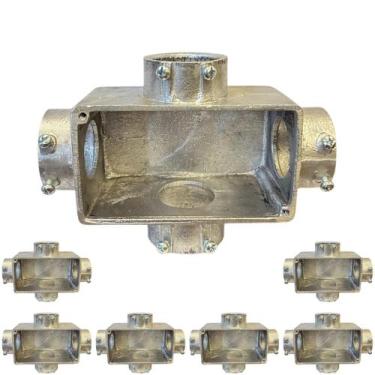 Imagem de 7 Condulete Tipo X Medida 1 1/4 Em Alumínio Sem Rosca Sieg