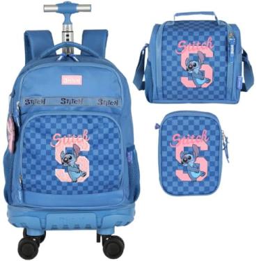 Imagem de Lancheira Térmica, Luxcel, Stitch, Mão e Ombro, Azul