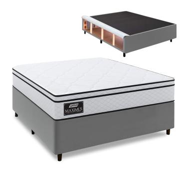 Imagem de Cama Box Baú Lateral Queen Gazin Colchão com Molas Ensacadas 158x198x68cm Maximus