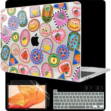 Imagem de MEEgoodo Capa para MacBook Pro 13 polegadas 2022 2021 2020 Nova A2338 M2/M1 A2251 A2289, capa rígida para laptop com teclado e capa de câmera compatível com MacBook Pro de 13 polegadas, frutas e