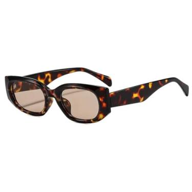 Imagem de Óculos de sol vintage com armação pequena estilo gatinho, feminino, gradiente, popular, luxuoso, leopardo, masculino, punk, uv400 (leopardo - marrom claro)