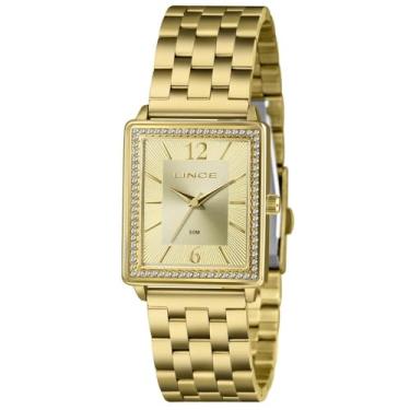 Imagem de Relógio Lince Feminino Ref: Lqg4810l28 C2kx Retangular Dourado
