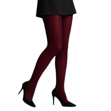 Imagem de Meia Calça Elastano Fio 40 Opaca Feminina Selene, P, Vinho
