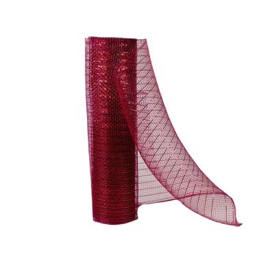 Imagem de Tela Decorativa Natal Malha Tule Trançado Vinho Bordô 25cm x 5 metros - Magizi