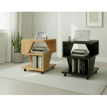 Imagem de Kit com 2 Mesa de Cabeceira Spin para Quarto Casal Poquema - Poquema M