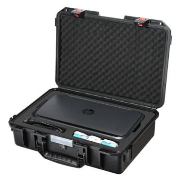 Imagem de Capa para impressora HP 250 Officejet Mobile – Capa rígida multifuncional para impressora móvel sem fio pequena de 40,6 cm | Caixa de laptop Pp personalizada à prova d'água e poeira | Serve para