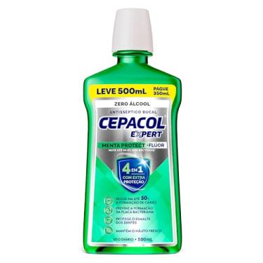 Imagem de Cepacol - Enxaguante Bucal Expert Menta Protect - Sem Álcool, Com Flúor, Refrescante e Anticáries - 500ml